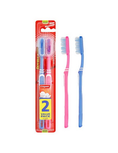 Colgate Double Action - Confezione Da 2 Spazzolini - Setole Medie